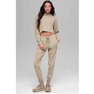 alo Muse Hoodie and Sweatpant Set - Gravel Heather